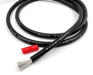 8AWG 8,3 мм² Медный провод в силиконовой изоляции (чёрный, UL3135) LFW-8B